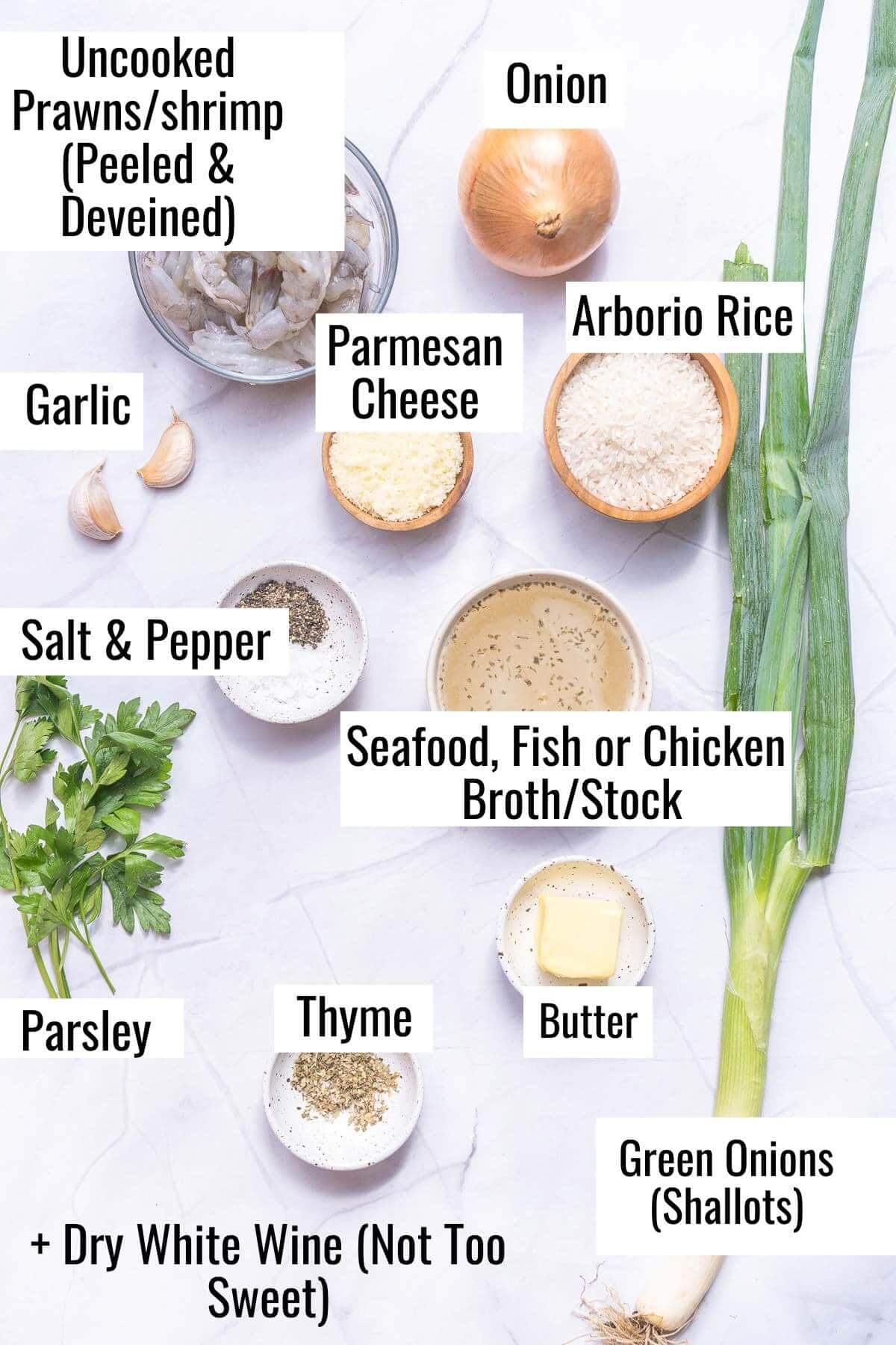 ingredients needed for garlic shrimp risotto