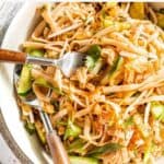 kimchi salad with sesame noodles pin