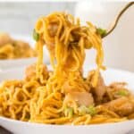 pinterest pin noodles with garlic and chicken