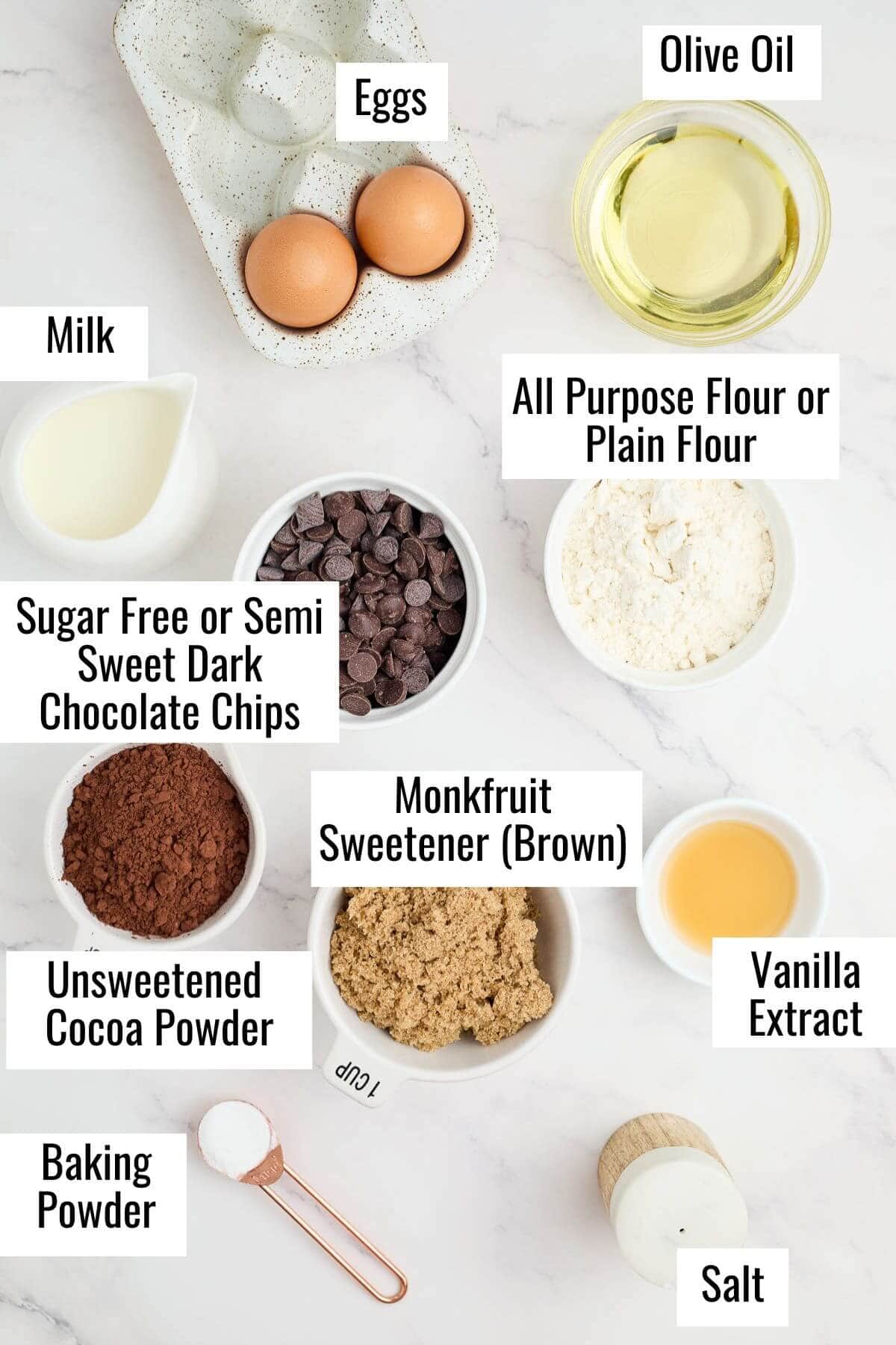 ingredients for making sugar free chocolate cake