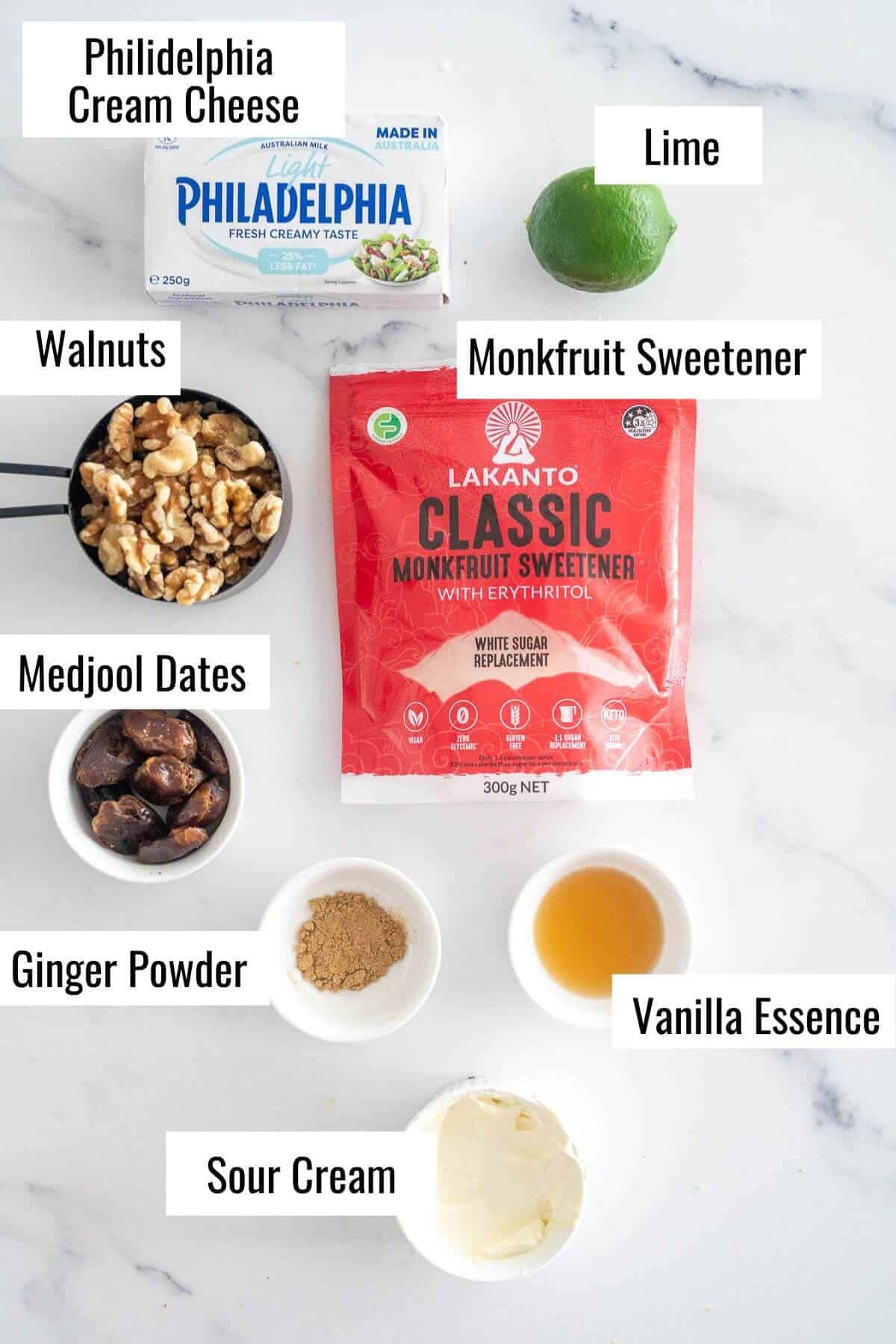 ingredients for no bake lime cheesecake cups